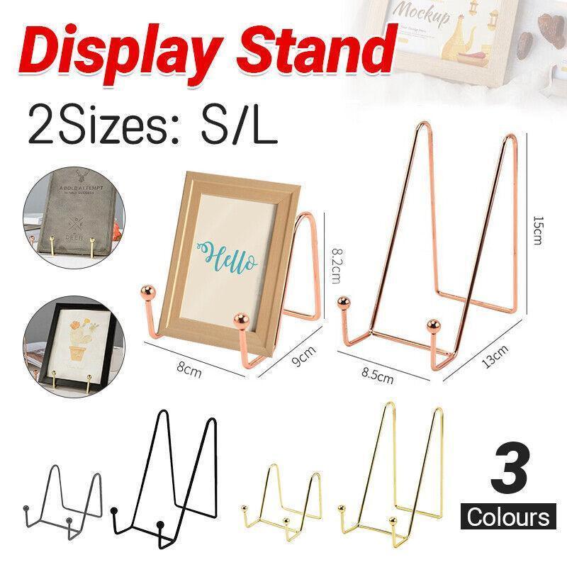 Iron Display Stand Dish Rack-Plate Bowl Picture Frame Photo Book Pedestal Holder - Rose Gold-L V528-STAND-ROSEGOLD-L-1PC-86815