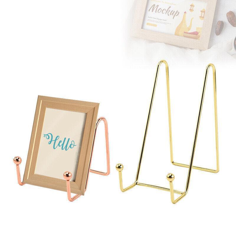Iron Display Stand Dish Rack-Plate Bowl Picture Frame Photo Book Pedestal Holder - Rose Gold-S V528-STAND-ROSEGOLD-S-1PC-65494