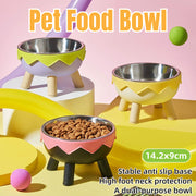 Eggshell Tall Pet Bowl Cat Dog Food Bowl Anti Slip Durable Raised Feeding Bowl - Green V528-STANDING-BOWL-GREEN-328472