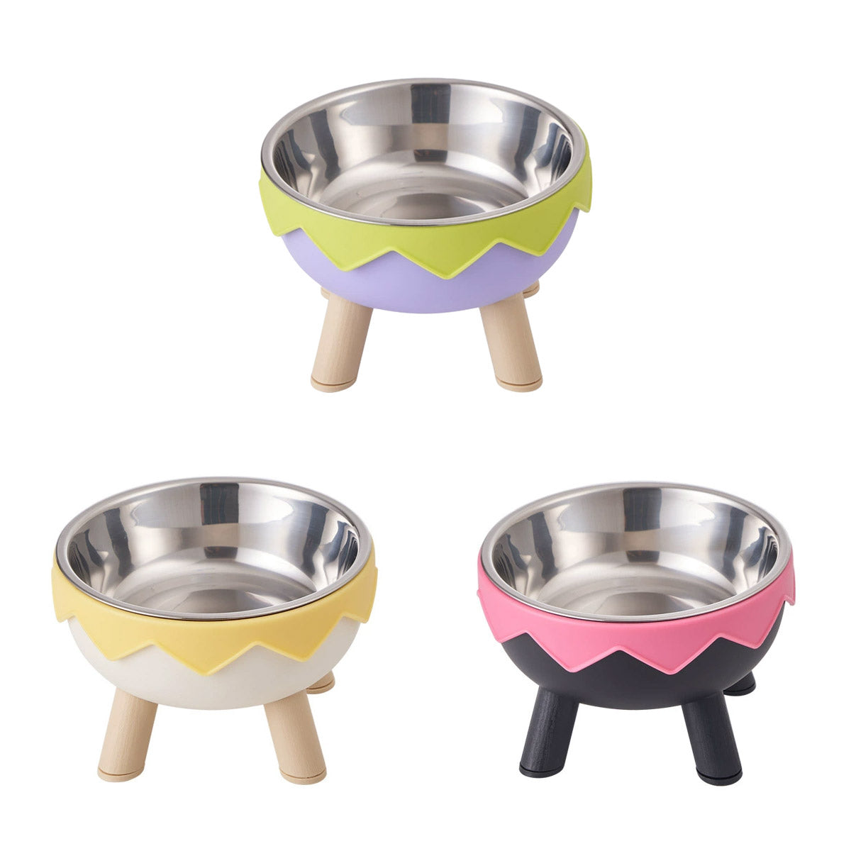 Eggshell Tall Pet Bowl Cat Dog Food Bowl Anti Slip Durable Raised Feeding Bowl - Green V528-STANDING-BOWL-GREEN-328472