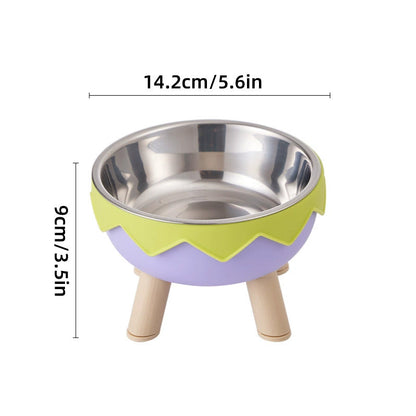 Eggshell Tall Pet Bowl Cat Dog Food Bowl Anti Slip Durable Raised Feeding Bowl - Green V528-STANDING-BOWL-GREEN-328472