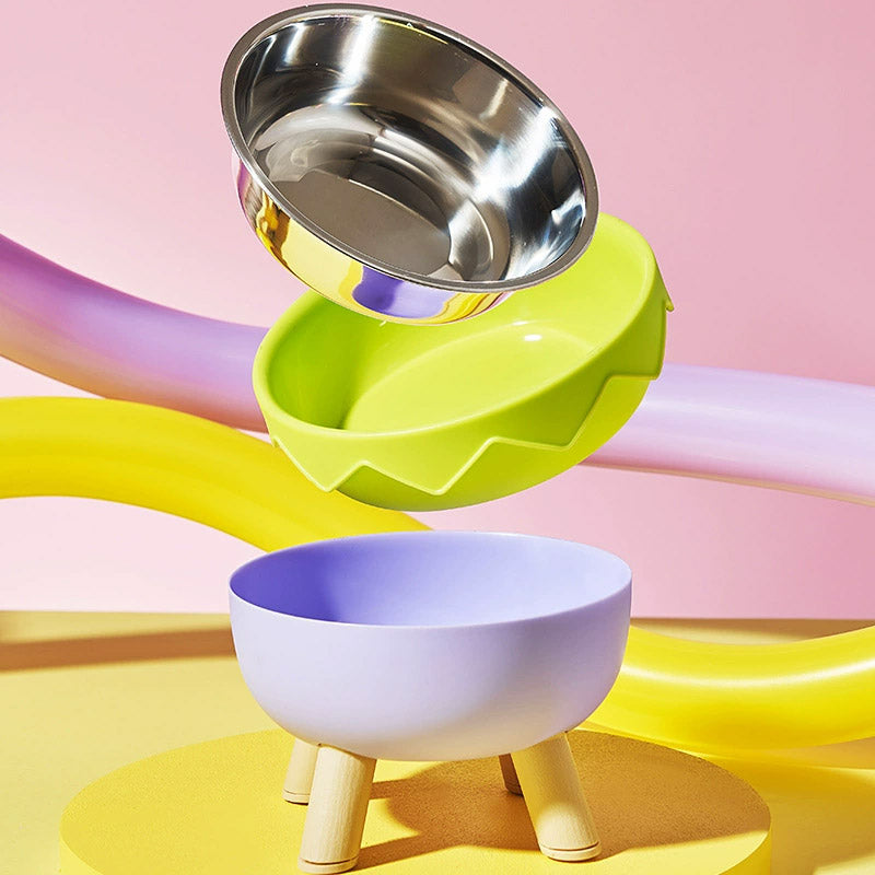 Eggshell Tall Pet Bowl Cat Dog Food Bowl Anti Slip Durable Raised Feeding Bowl - Green V528-STANDING-BOWL-GREEN-328472
