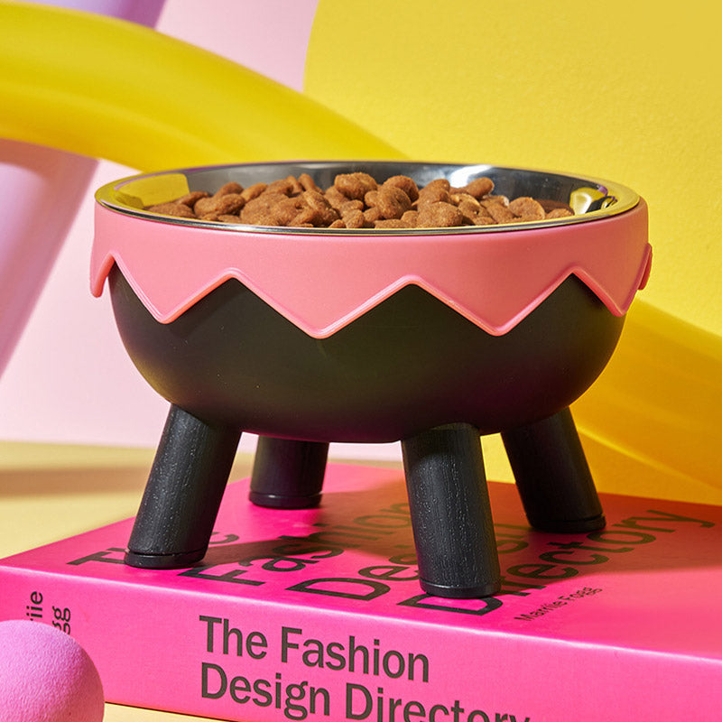 Eggshell Tall Pet Bowl Cat Dog Food Bowl Anti Slip Durable Raised Feeding Bowl - Yellow V528-STANDING-BOWL-YELLOW-606976