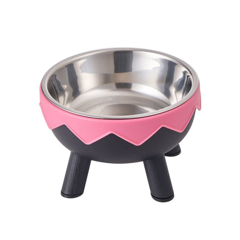 Eggshell Tall Pet Bowl Cat Dog Food Bowl Anti Slip Durable Raised Feeding Bowl - Yellow V528-STANDING-BOWL-YELLOW-606976