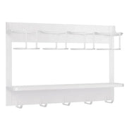 Magnetic Mug Organizer Cup Holder Wall Mount Storage for Kitchen Office Home Use - White V528-STANLEY-WHITE-895605