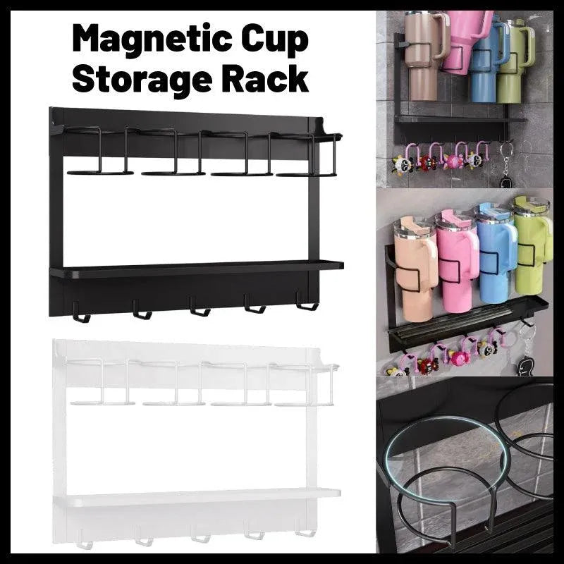 Magnetic Mug Organizer Cup Holder Wall Mount Storage for Kitchen Office Home Use - White V528-STANLEY-WHITE-895605