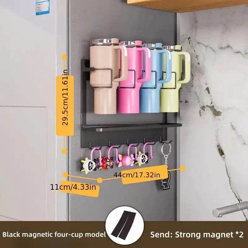 Magnetic Mug Organizer Cup Holder Wall Mount Storage for Kitchen Office Home Use - White V528-STANLEY-WHITE-895605