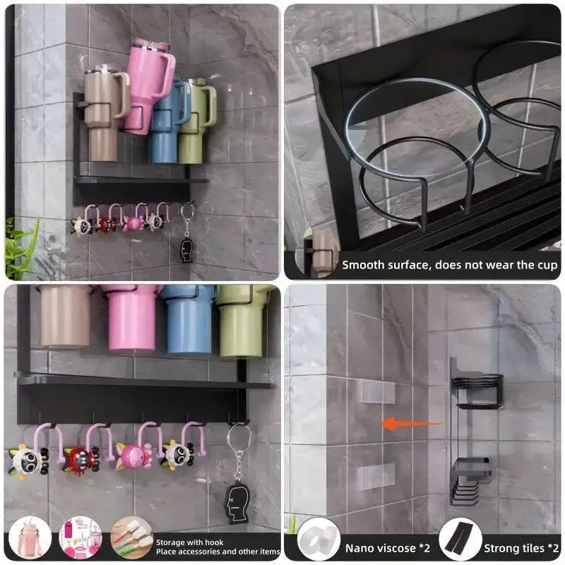 Magnetic Mug Organizer Cup Holder Wall Mount Storage for Kitchen Office Home Use - White V528-STANLEY-WHITE-895605