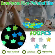 Luminous Stars Set 100PCS Fluorescent Five Pointed Plastic Stars DIY Decor V528-STAR-COLOURFUL-100PCS-936124
