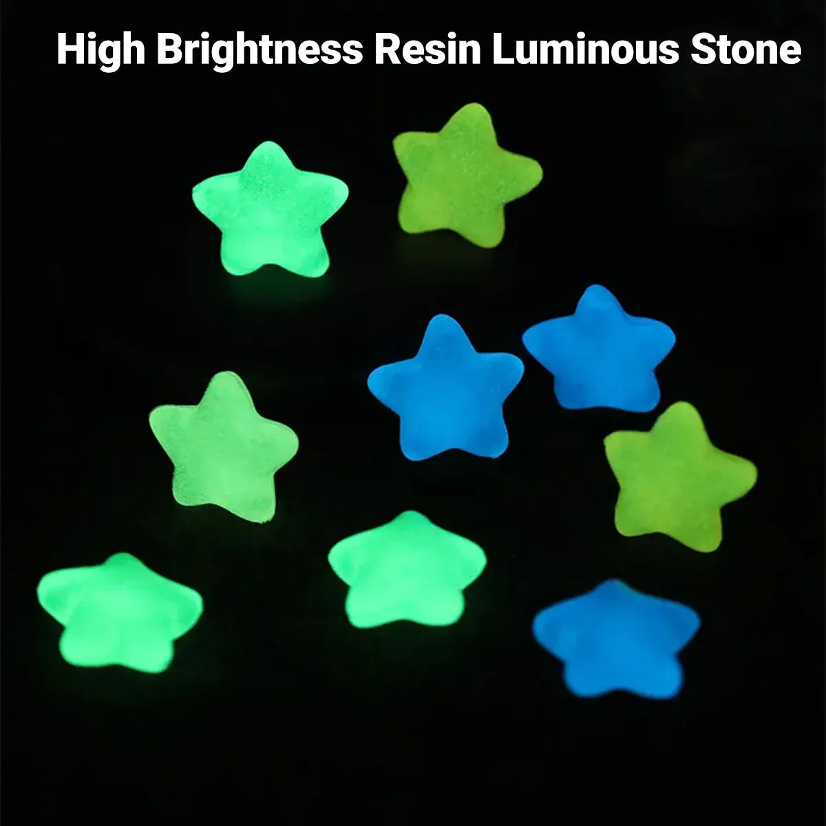 Luminous Stars Set 100PCS Fluorescent Five Pointed Plastic Stars DIY Decor V528-STAR-COLOURFUL-100PCS-936124