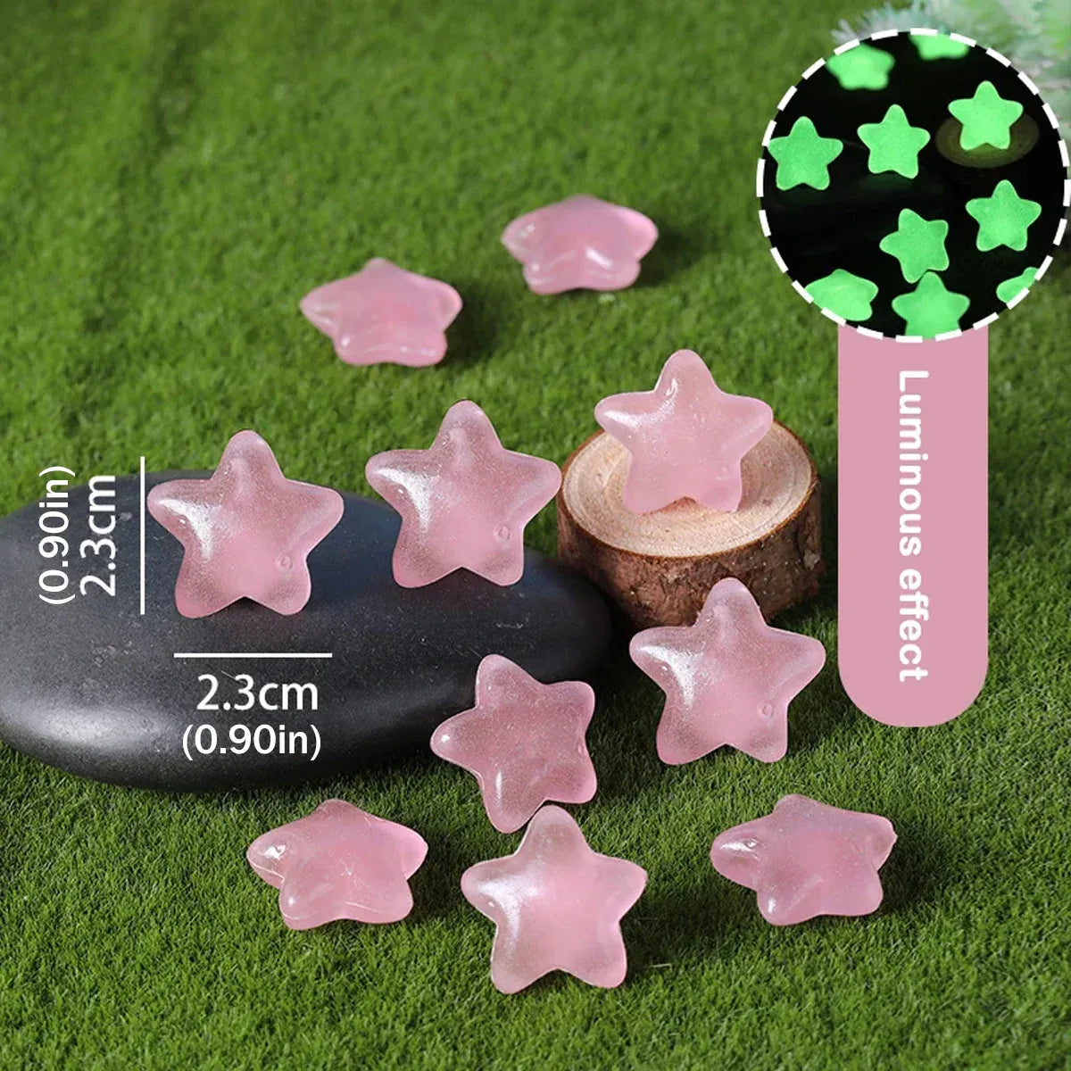 Luminous Stars Set 100PCS Fluorescent Five Pointed Plastic Stars DIY Decor V528-STAR-COLOURFUL-100PCS-936124