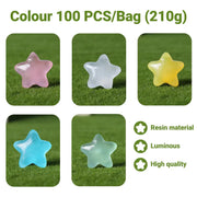 Luminous Stars Set 100PCS Fluorescent Five Pointed Plastic Stars DIY Decor V528-STAR-COLOURFUL-100PCS-936124