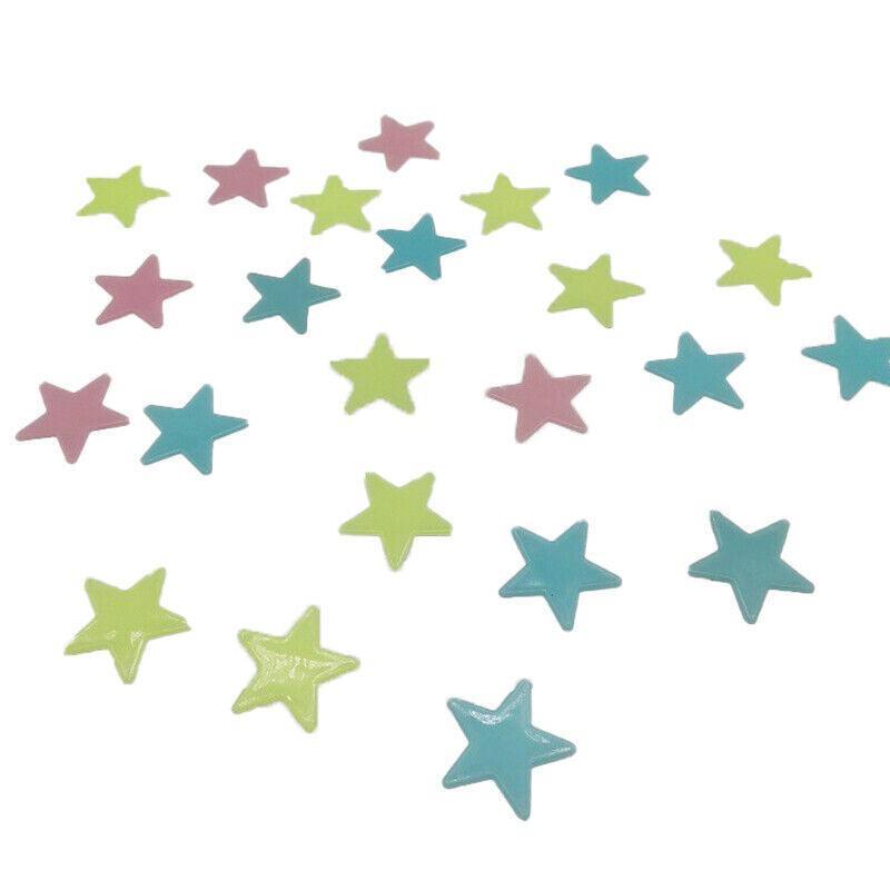 100 Pieces Glow-in-the-Dark Luminous Star Wall Stickers for Bedroom or Ceiling Decor - Green V528-STAR-GREEN-100PCS-365789