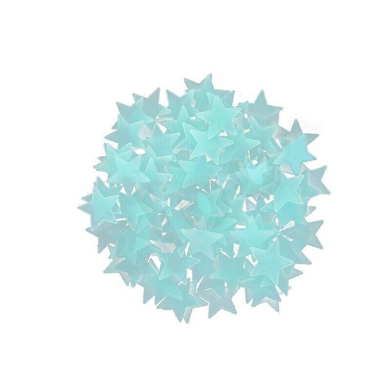 100 Pieces Glow-in-the-Dark Luminous Star Wall Stickers for Bedroom or Ceiling Decor - Pink V528-STAR-PINK-100PCS-852013