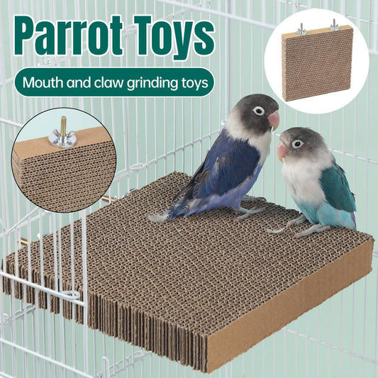 Parrot Toy Bird Cage Accessories Anti-bite Hair Grinding Pad Relieve Boredom V528-STATION-PLATE-416186
