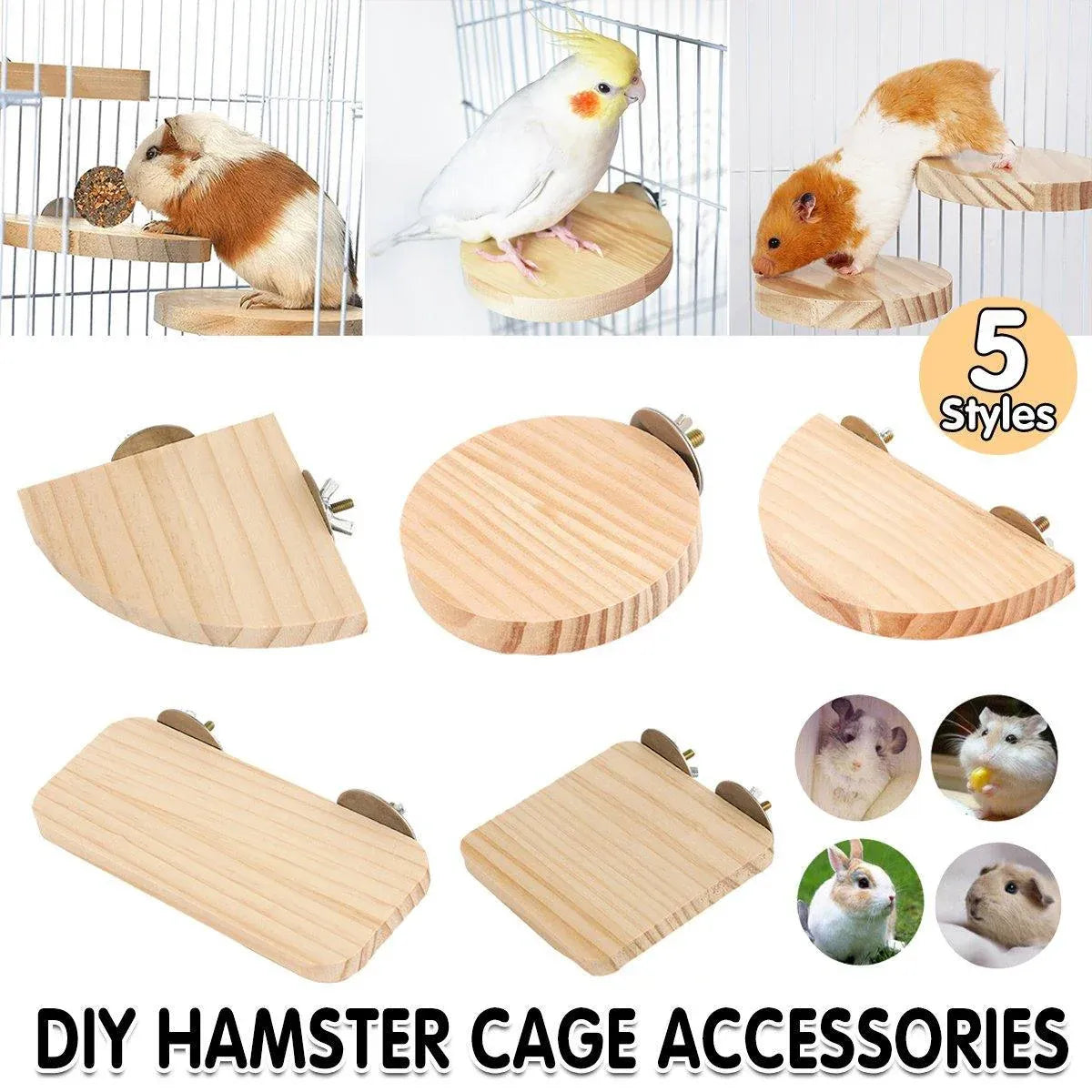 Hamster Parrot Play Stand Jump Platform Squirrel Cage Accessories Gear Pet Toy - A2101 (10*10*1.2cm) V528-STATION-PLATE-A2101-992156