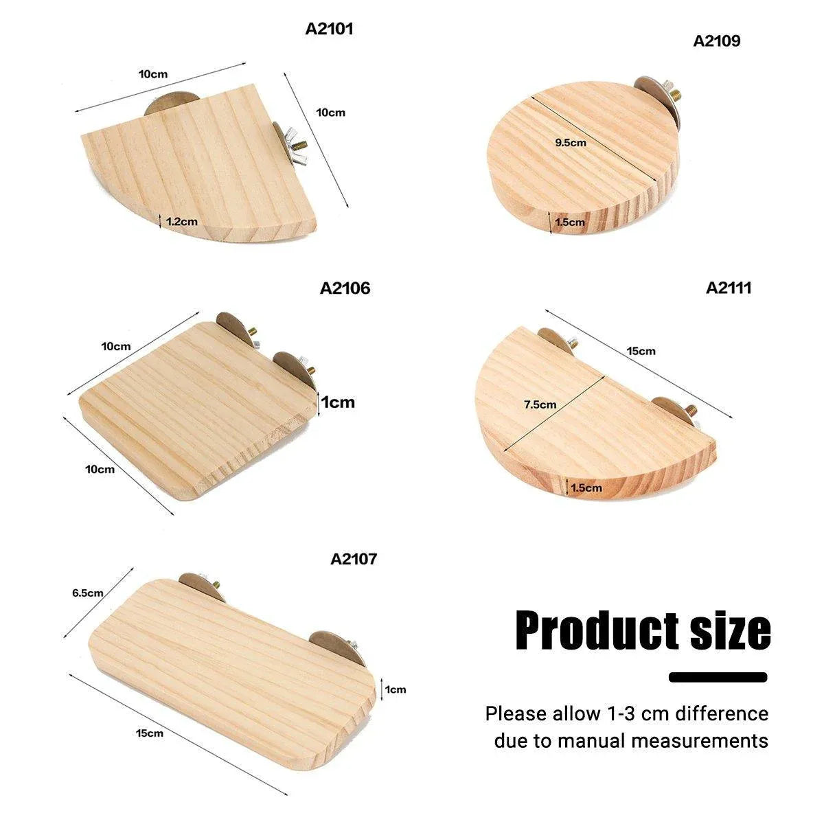 Hamster Parrot Play Stand Jump Platform Squirrel Cage Accessories Gear Pet Toy - A2111 (15*7.5*1.5cm) V528-STATION-PLATE-A2111-886627