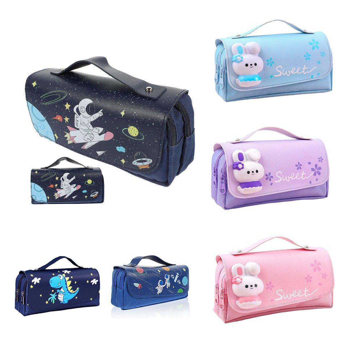 Functional Pencil Case Stationery Bag Pen Holder Storage Organizer for School - 05