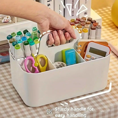 Multi Functional Desktop Organizer Compartmentalized Storage Box Portable Basket - Pink V528-STATIONERY-BOX-PINK-494068