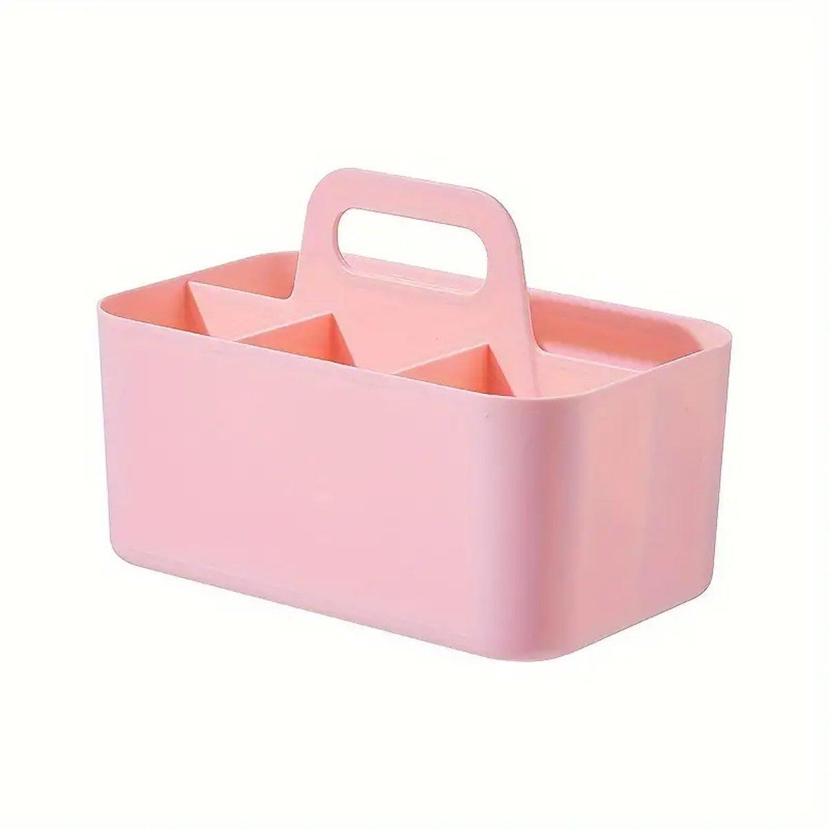 Multi Functional Desktop Organizer Compartmentalized Storage Box Portable Basket - Pink V528-STATIONERY-BOX-PINK-494068