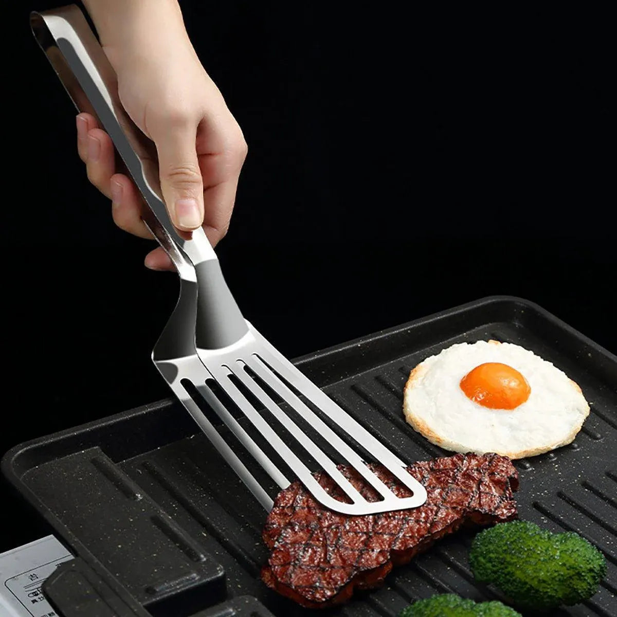 Stainless Steel Steak Tongs Multi-Functional Kitchen Tool for BBQ and Fried Fish V528-STEAK-CLIPS-287837