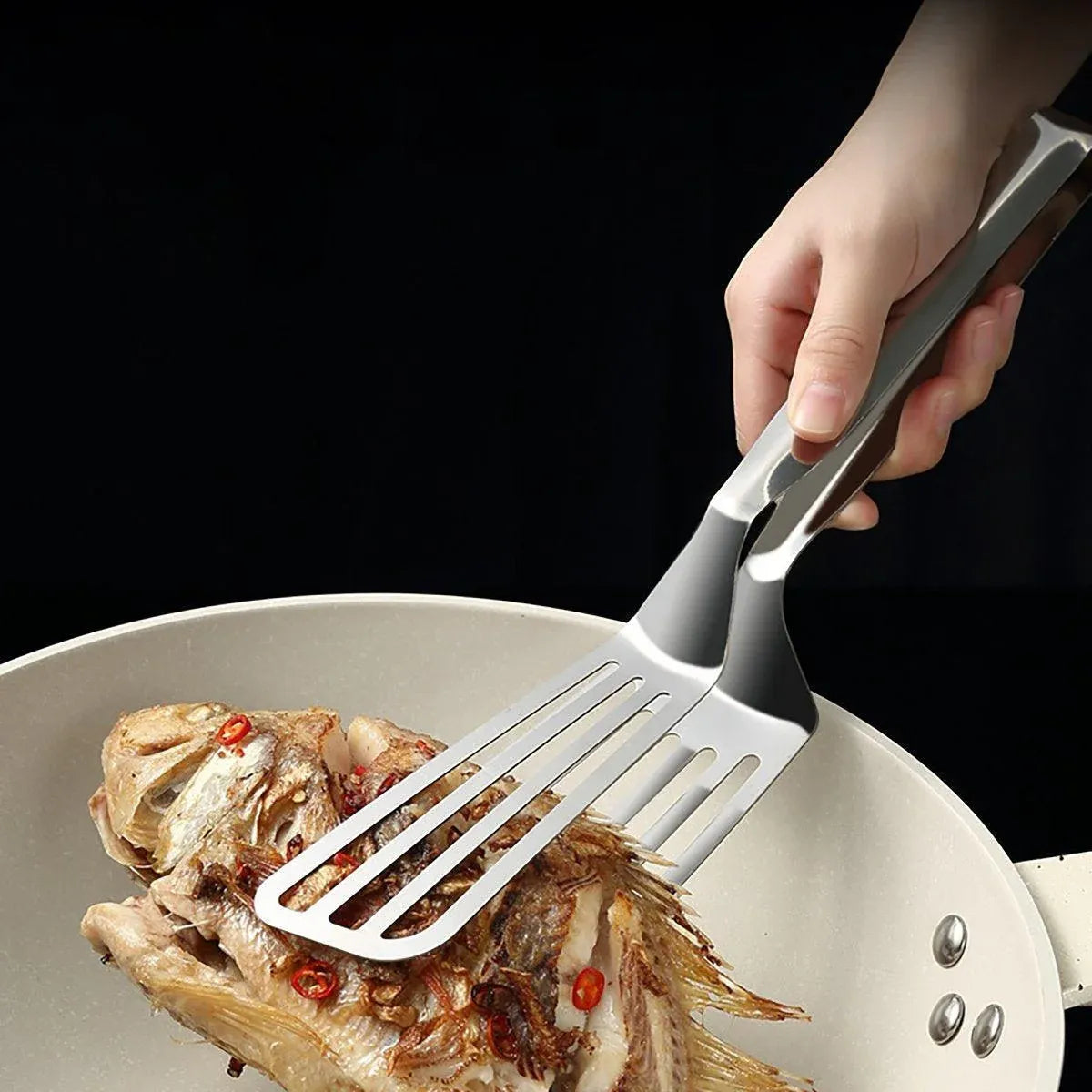 Stainless Steel Steak Tongs Multi-Functional Kitchen Tool for BBQ and Fried Fish V528-STEAK-CLIPS-287837