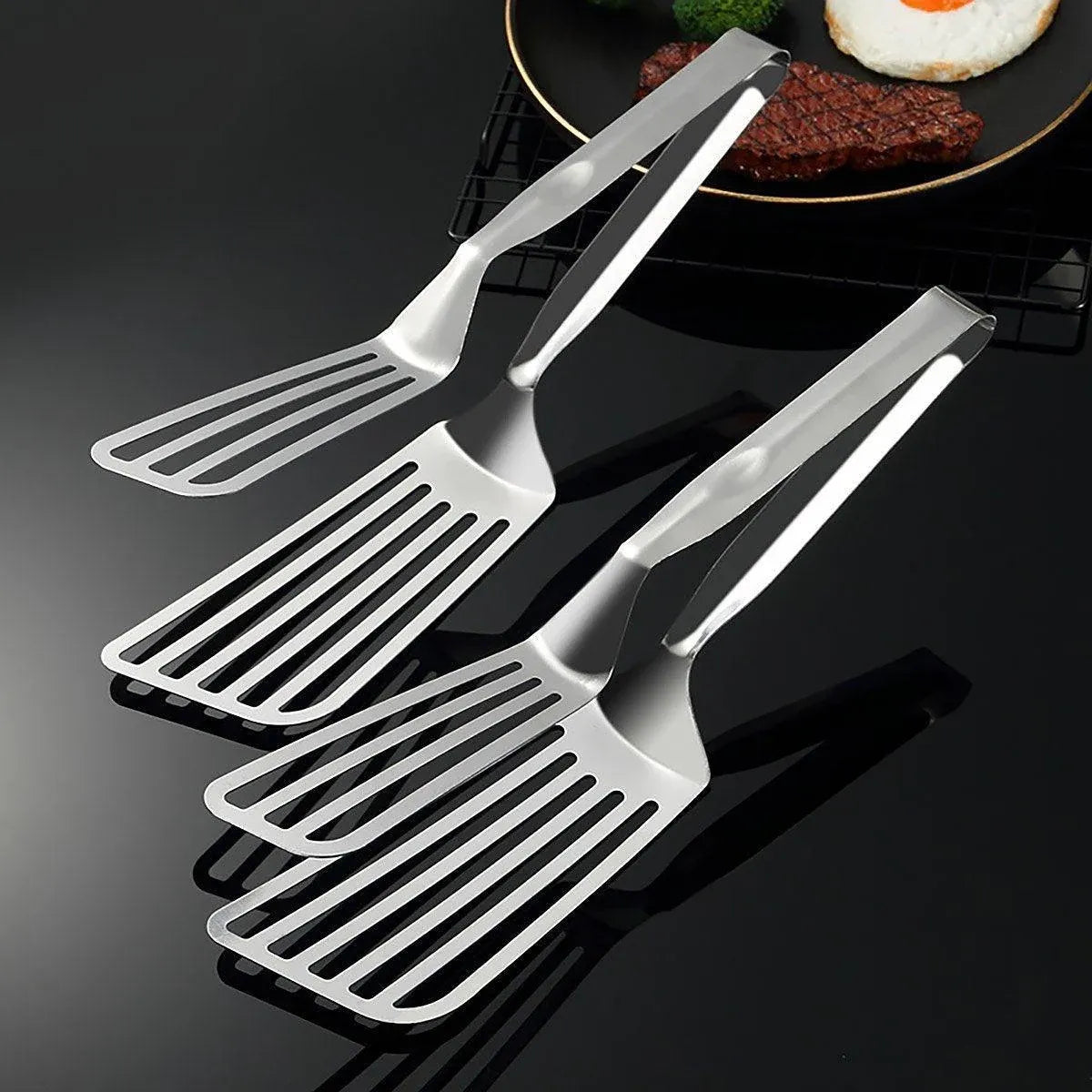 Stainless Steel Steak Tongs Multi-Functional Kitchen Tool for BBQ and Fried Fish V528-STEAK-CLIPS-287837
