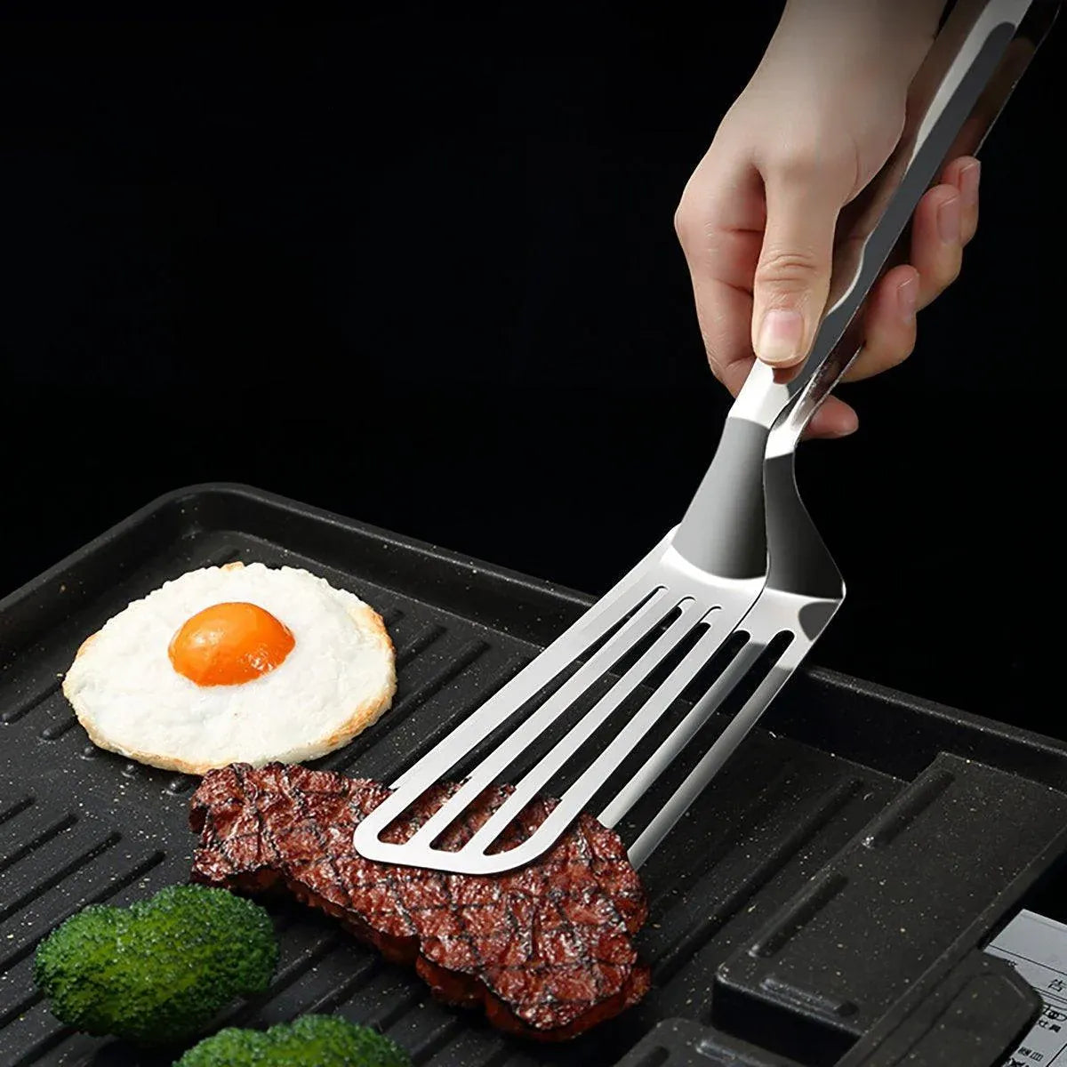 Stainless Steel Steak Tongs Multi-Functional Kitchen Tool for BBQ and Fried Fish V528-STEAK-CLIPS-287837