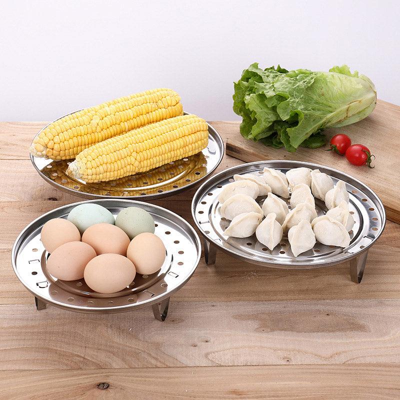 3pcs Stainless Steel Steamer Basket Steamer Tray Rack Waterproof Steam Cooking V528-STEAMER-3PCS-462543