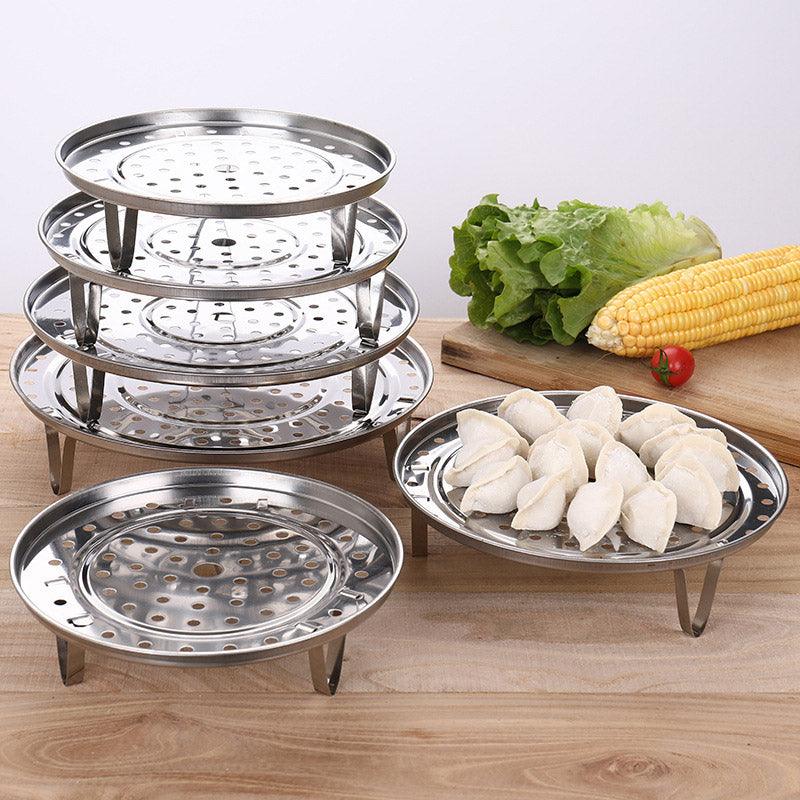3pcs Stainless Steel Steamer Basket Steamer Tray Rack Waterproof Steam Cooking V528-STEAMER-3PCS-462543