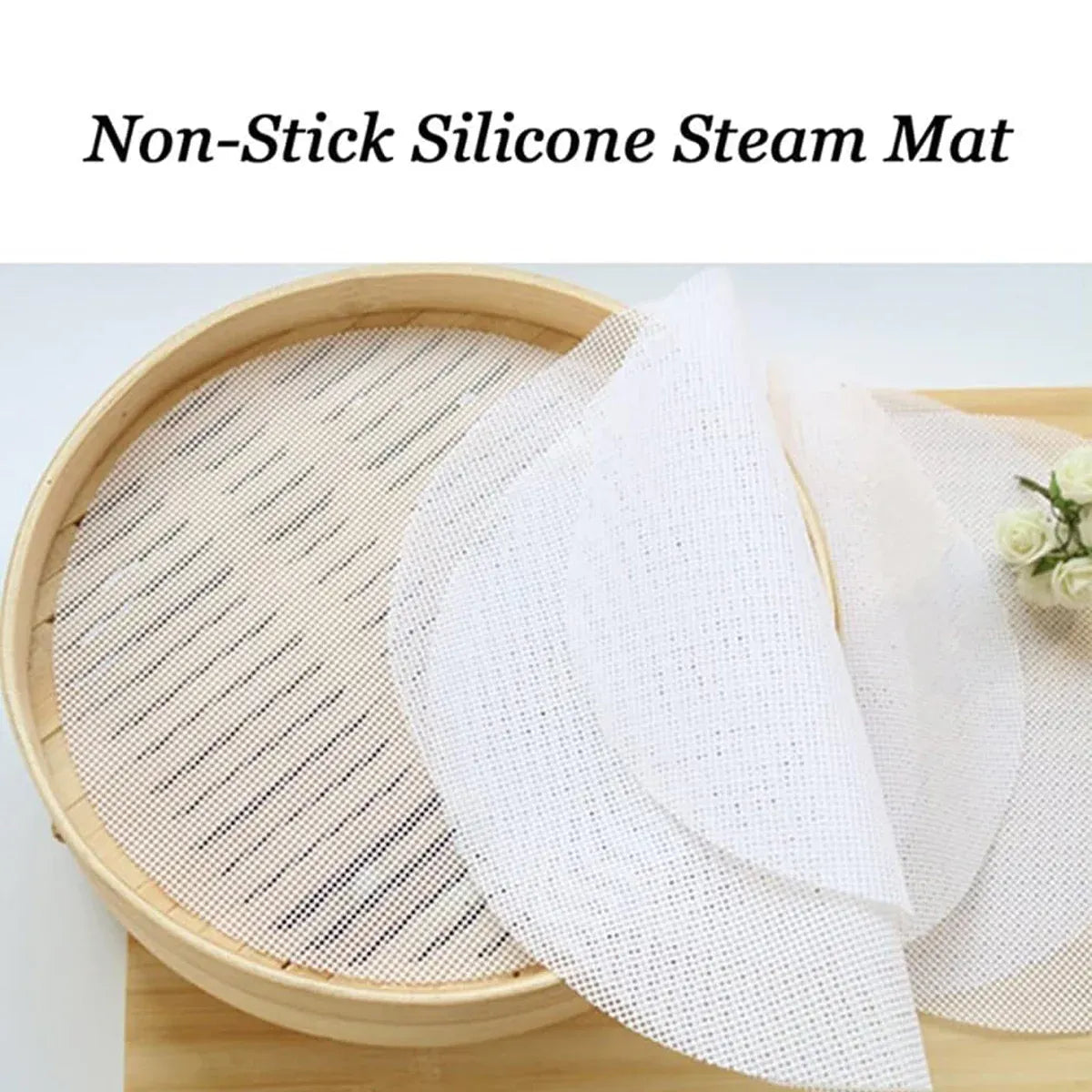 3pcs Silicone Steamer Pad Steamer Cloth Non stick Drawer Cloth Reusable Kitchen V528-STEAMERLINING-3PCS9IN-83360