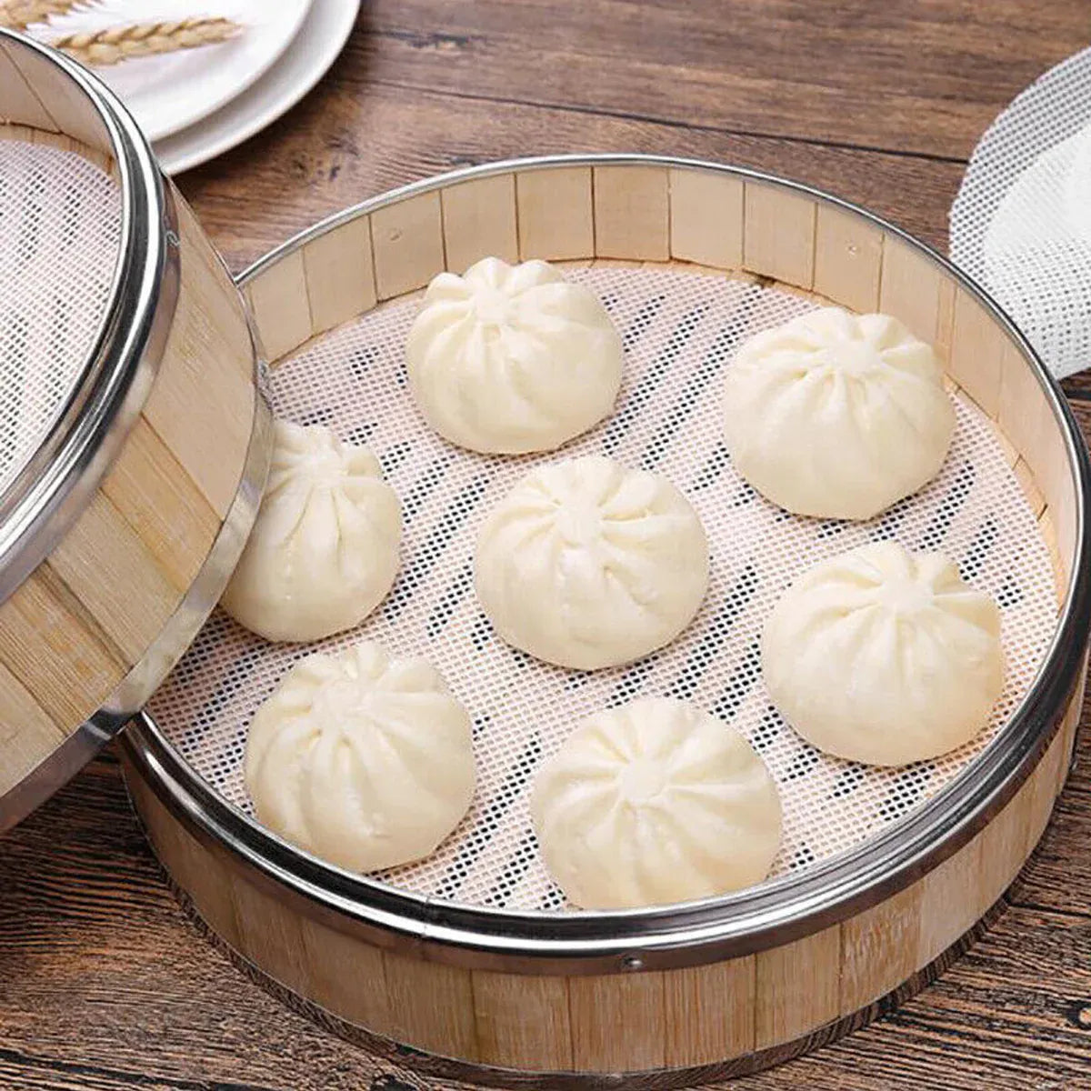 3pcs Silicone Steamer Pad Steamer Cloth Non stick Drawer Cloth Reusable Kitchen V528-STEAMERLINING-3PCS9IN-83360
