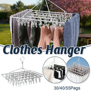 30/40/55 Pegs Stainless Steel Laundry Sock Underwear Clothes Dryer Rack Hanger - 55Pegs V528-STEELHANGER-55PEG-427175