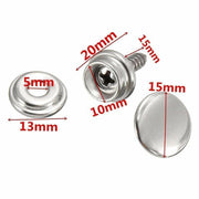 62Pcs Canvas Snap Fastener Kit with Stainless Screws and Tools for Marine Tent Cover V528-STEELSNAP-62PCS-878965