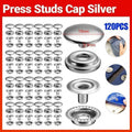 120PCS 15mm Stainless Steel Snap Fasteners Press Studs Cap Button Boat V528-STEELSNAP120PCS-166521
