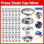 120PCS 15mm Stainless Steel Snap Fasteners Press Studs Cap Button Boat V528-STEELSNAP120PCS-166521