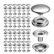 120PCS 15mm Stainless Steel Snap Fasteners Press Studs Cap Button Boat V528-STEELSNAP120PCS-166521
