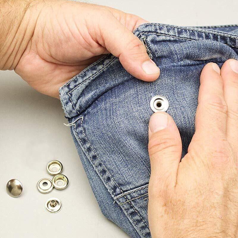 120PCS 15mm Stainless Steel Snap Fasteners Press Studs Cap Button Boat V528-STEELSNAP120PCS-166521