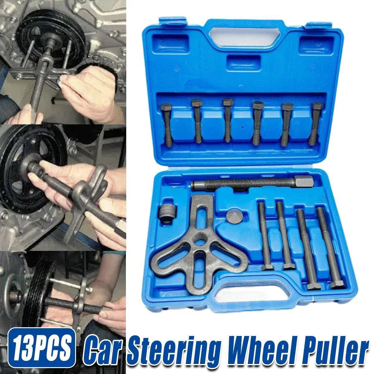 13 Piece Steering Wheel Removal Tool Kit Automotive Repair Disassembly Set V528-STEERING-WHEEL-REMOVER-13PCS-778140