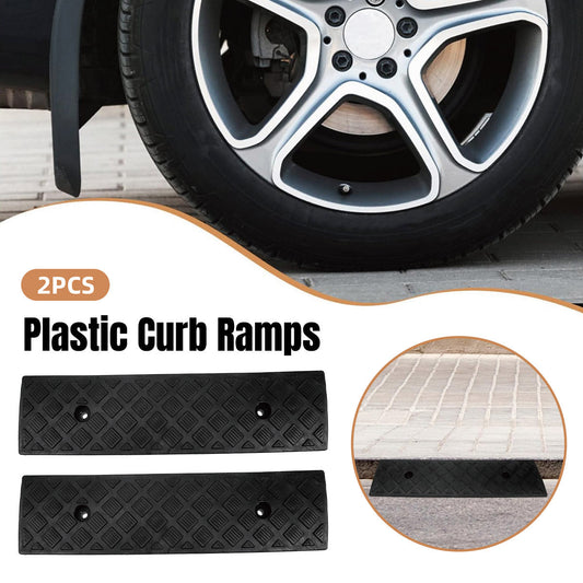 Uphill Step Ramp Pad 2PCS Plastic Slope Threshold Ramp Pad For Driveway Support V528-STEPS-2PCS-310991