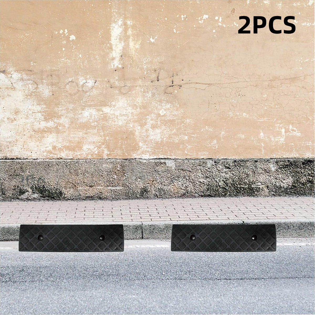 Uphill Step Ramp Pad 2PCS Plastic Slope Threshold Ramp Pad For Driveway Support V528-STEPS-2PCS-310991