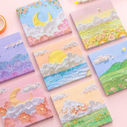 800 Sheets Colorful Oil Painting Sticky Notes Memo Pads Self-Adhesive Notes - 1# V528-STICKER-10PCS-CRHY-659856