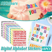 10pcs Letter Stickers Colorful DIY Scrapbooking Water Bottle Greeting Cards - Light Blue V528-STICKER-10PCS-LIGHT-BLUE-437000