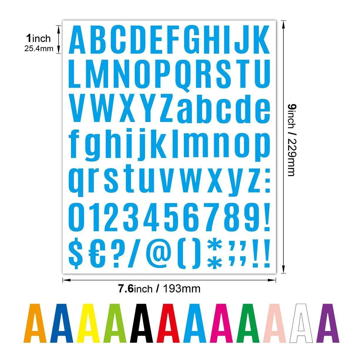 10pcs Letter Stickers Colorful DIY Scrapbooking Water Bottle Greeting Cards - Light Blue V528-STICKER-10PCS-LIGHT-BLUE-437000