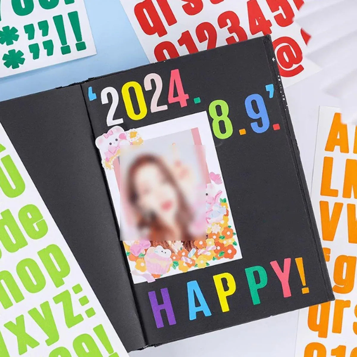 10pcs Letter Stickers Colorful DIY Scrapbooking Water Bottle Greeting Cards - Light Blue V528-STICKER-10PCS-LIGHT-BLUE-437000