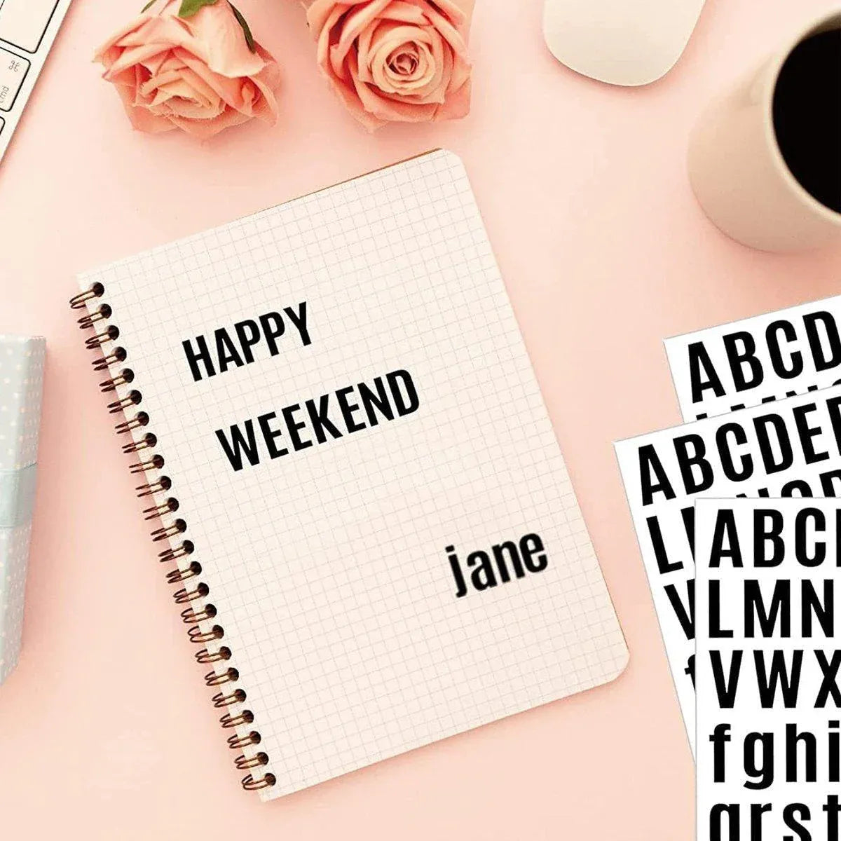 10pcs Letter Stickers Colorful DIY Scrapbooking Water Bottle Greeting Cards - Light Blue V528-STICKER-10PCS-LIGHT-BLUE-437000