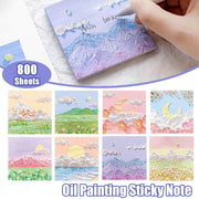800 Sheets Colorful Oil Painting Sticky Notes Memo Pads Self-Adhesive Notes - 4# V528-STICKER-10PCS-LYXZ-763003