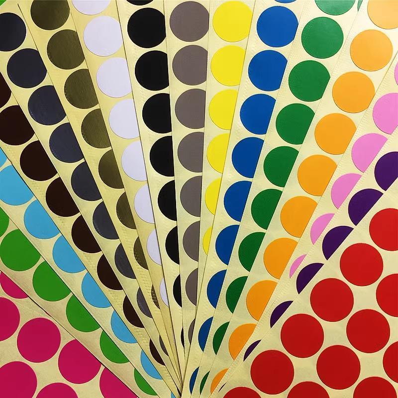 8mm to 50mm Round Dot Stickers Coloured Paper Labels Circles Dot Adhesive Sticky - 13mm 132 Dots -16 Sheets V528-STICKER-16PCS-MIX-13MM-435862
