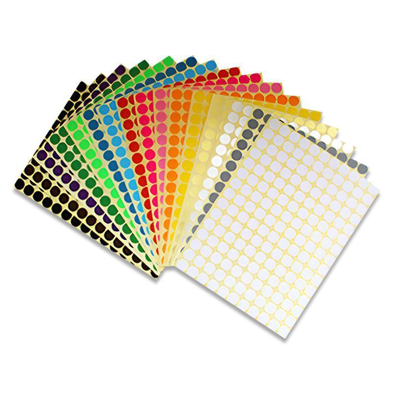 8mm to 50mm Round Dot Stickers Coloured Paper Labels Circles Dot Adhesive Sticky - 13mm 132 Dots -16 Sheets V528-STICKER-16PCS-MIX-13MM-435862
