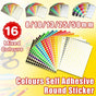 8mm to 50mm Round Dot Stickers Coloured Paper Labels Circles Dot Adhesive Sticky - 50mm 8 Dots -16 Sheets V528-STICKER-16PCS-MIX-50MM-627498